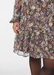 Chiffon jurk met bloemenprint en rucheslagen, Bruin, Model image number 3