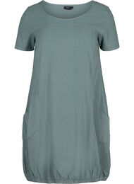Katoenen jurk met korte mouwen, Balsam Green