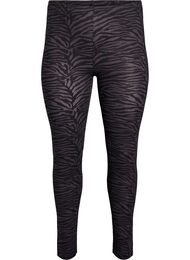 Viscose leggings met print, Zwart