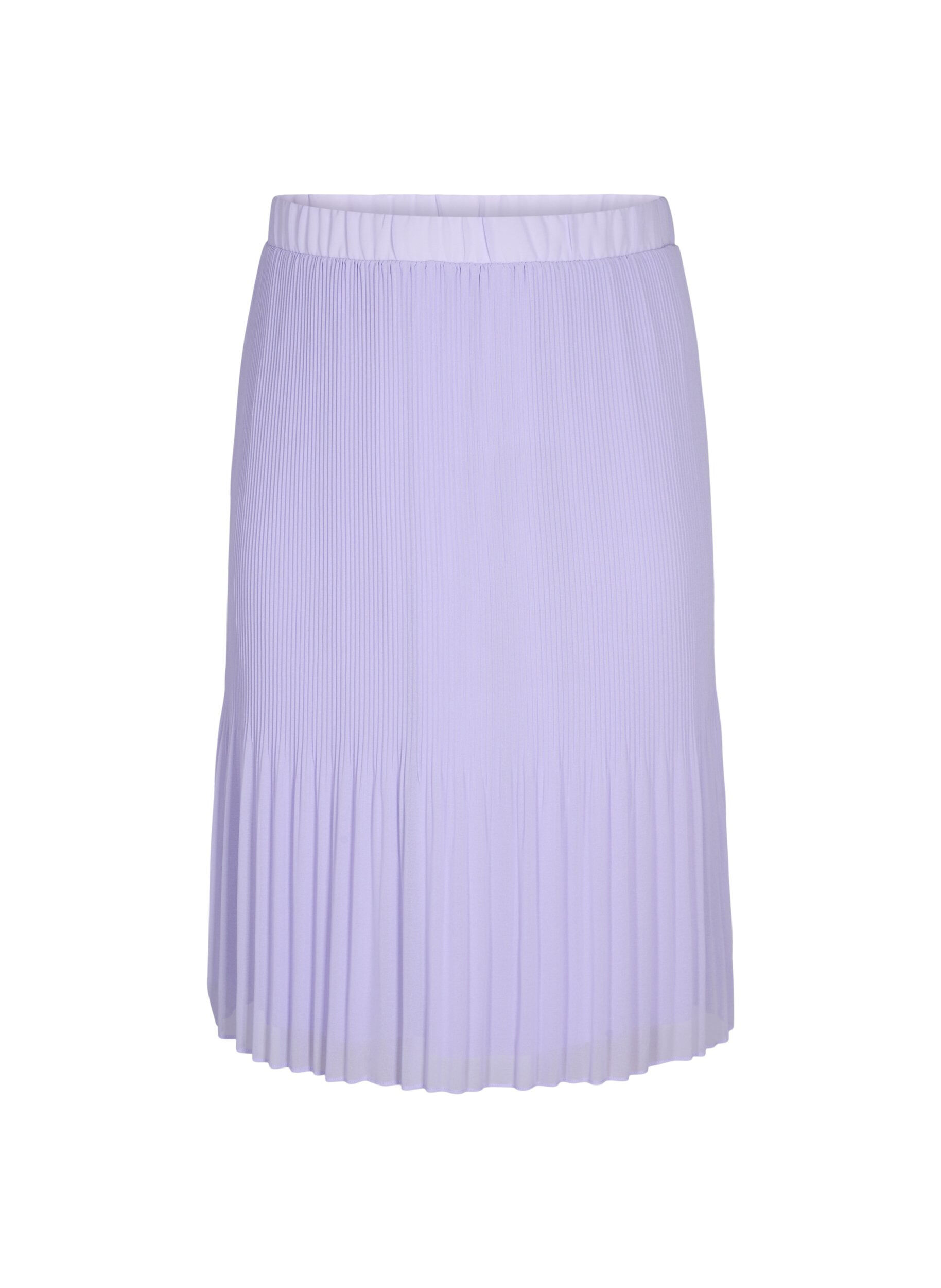 Zizzi Geplooide midi rok, Lavender SOLID, Packshot image number 0