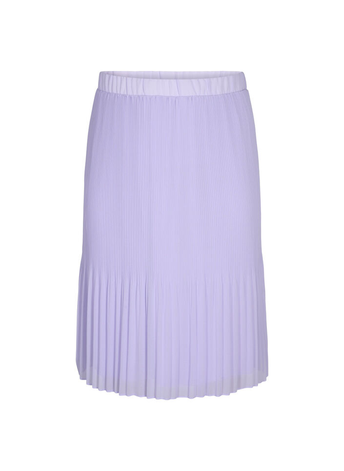 Geplooide midi rok, Lavender SOLID, Packshot image number 0