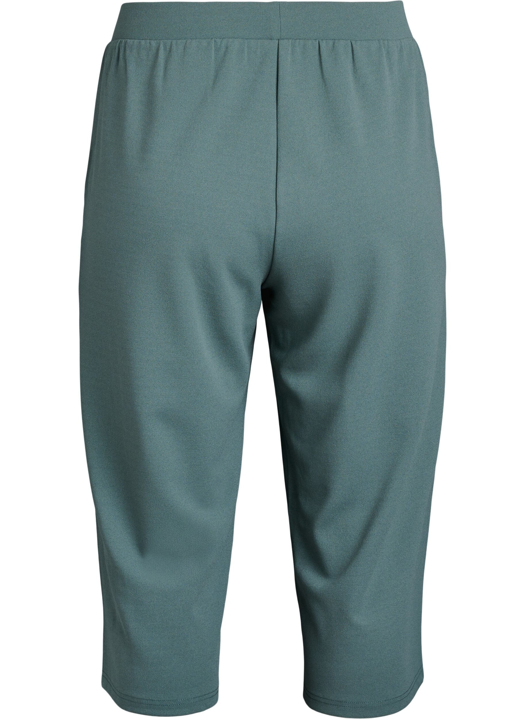 Zizzi FLASH - Hoog getailleerde kniebroek met losse pasvorm, Groen, Packshot image number 1
