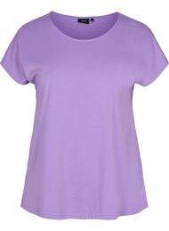 T-shirt met mix van katoen, Paisley Purple