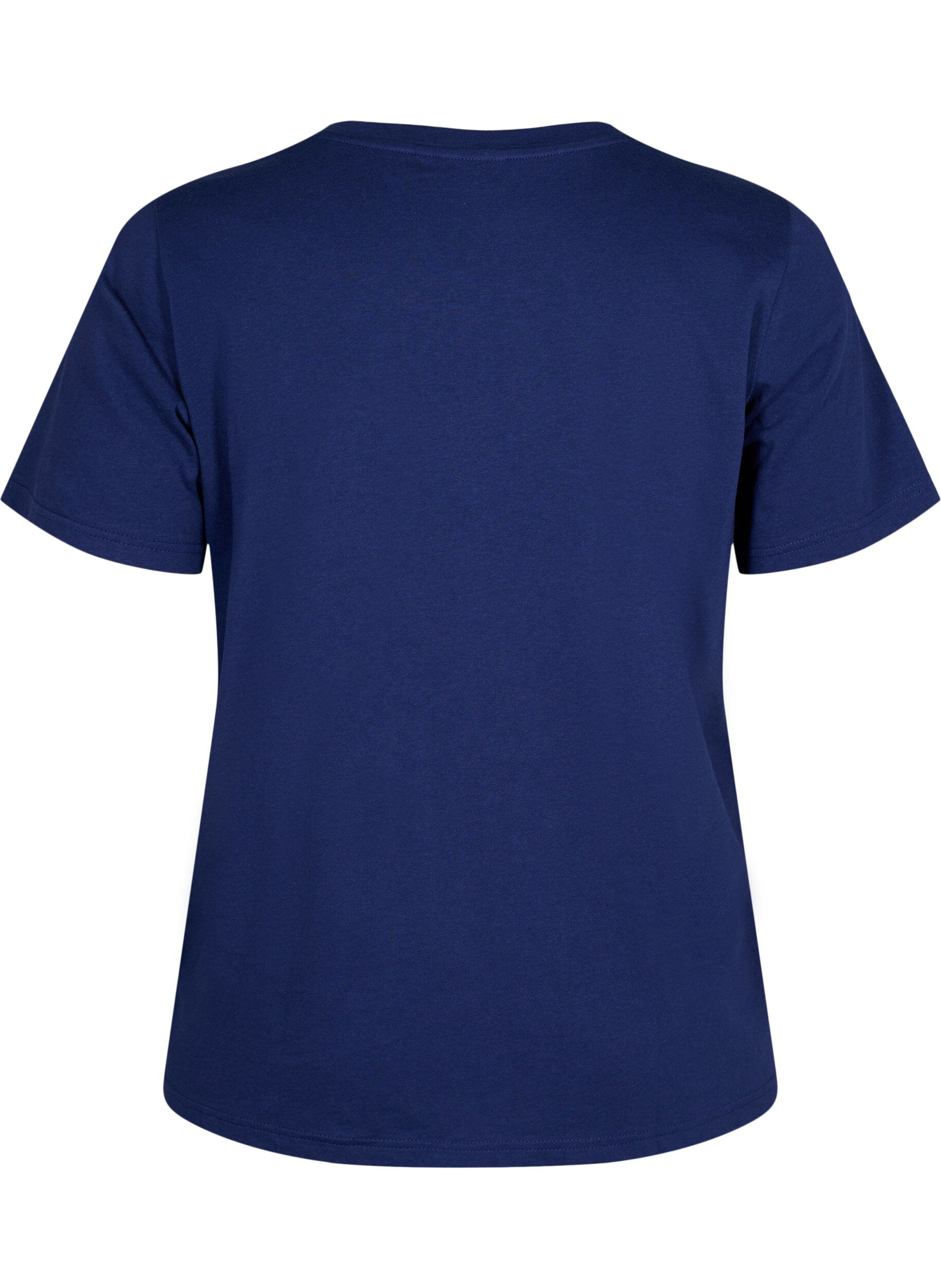 Zizzi Katoenen T-shirt met ronde hals en print, Medieval B.W. Hearts, Packshot image number 1