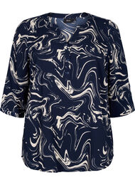 Bedrukte blouse met 3/4 mouwen, N. Blazer Swirl AOP
