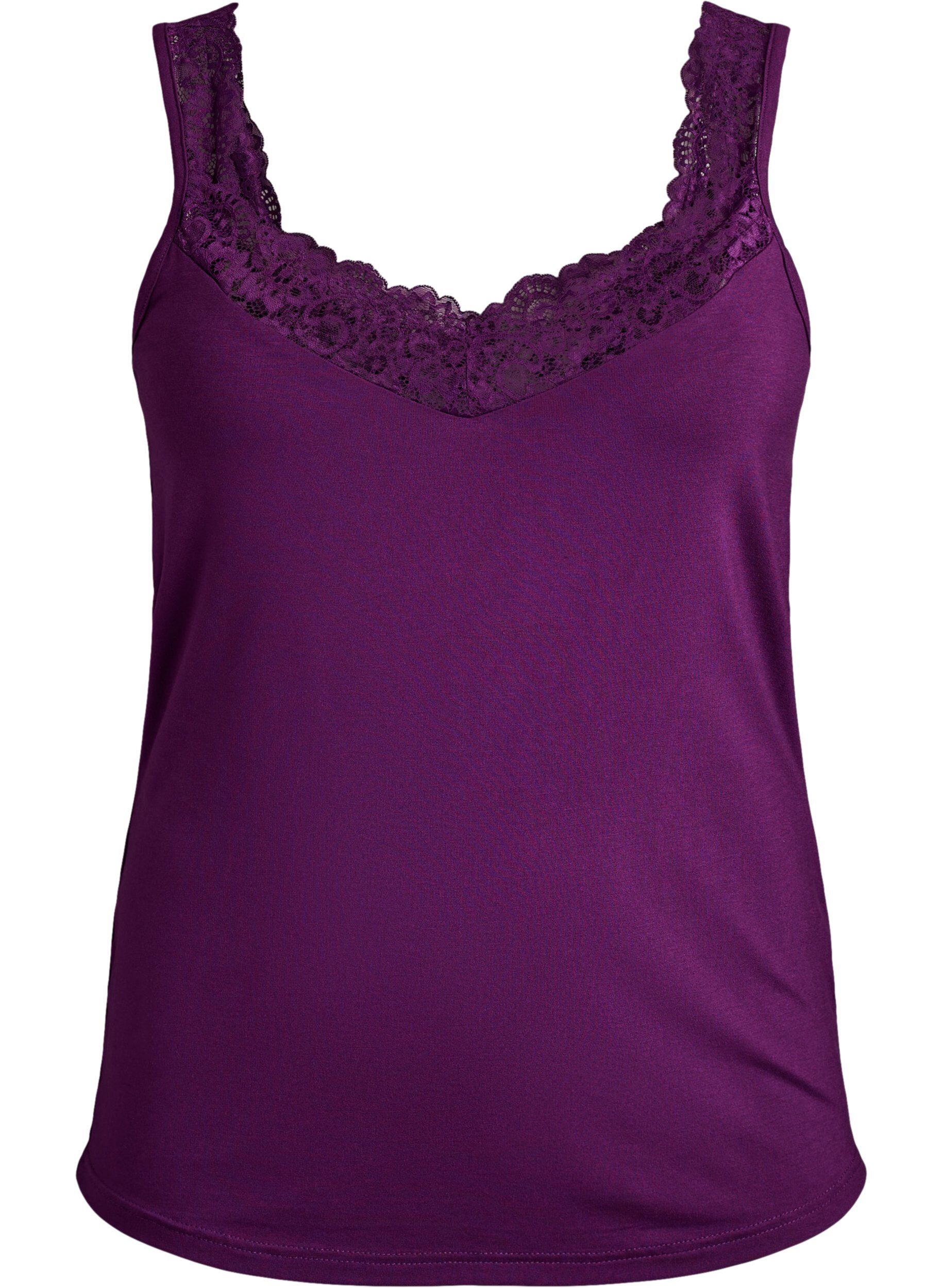 Viscose top met kanten rand