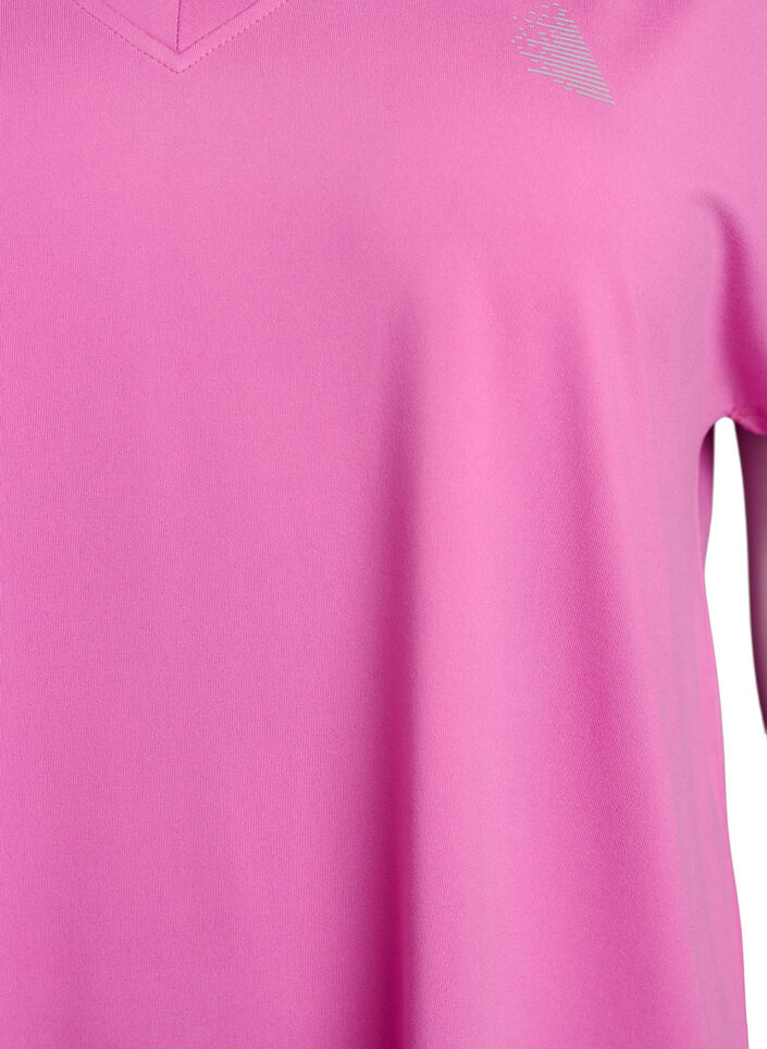 Losvallend sport T-shirt met V-hals, Roze, Packshot image number 2