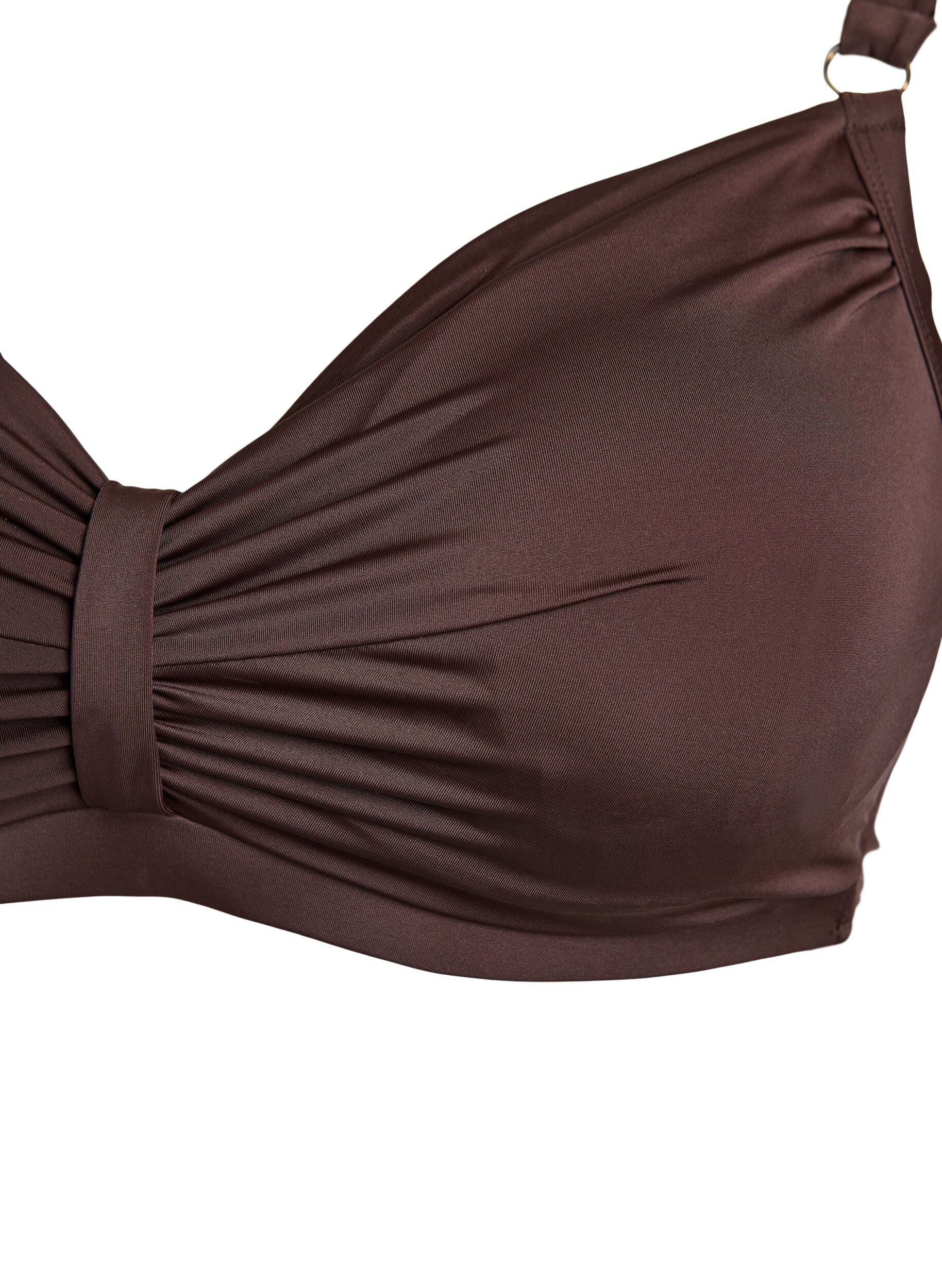 ZizziBikini-bh met beugel en drapering, Bruin, Packshot image number 2