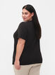 T-shirt met v-hals en kruisdetail, Black, Model image number 1
