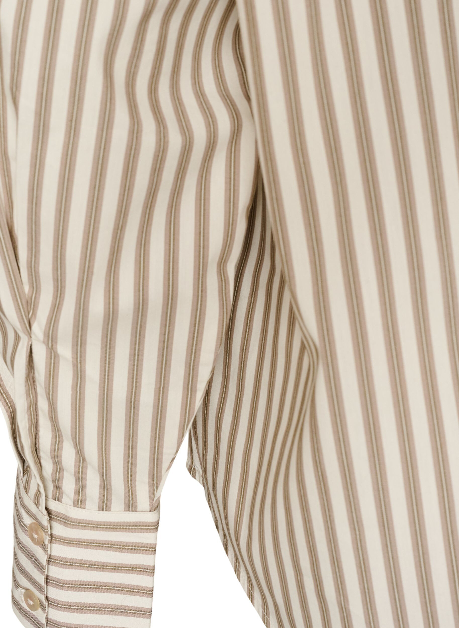 ZizziGestreept overhemd met afneembare strik aan de hals, Beige, Packshot image number 3