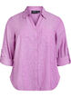 Linnen en viscose shirt met 3/4 mouwen, Paars, Packshot image number 0