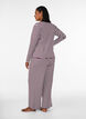 Gestreepte pyjamabroek met een high waist en wijde pijpen, Rood, Model image number 1
