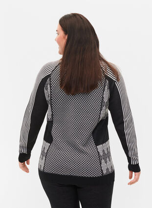 Gedessineerd ski onderhemd met wol, Medium Grey Comb, Model image number 1