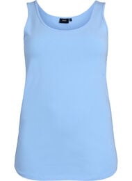 Solide kleur basis top in katoen, Blauw