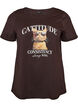 Katoenen T-shirt met print aan de voorkant, Bruin, Packshot image number 0