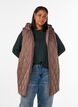 Halflang gewatteerd gilet met capuchon, Bruin, Model image number 0