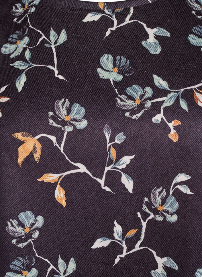 Korte A-lijn jurk met 7/8 mouwen, Zwart, Packshot image number 2