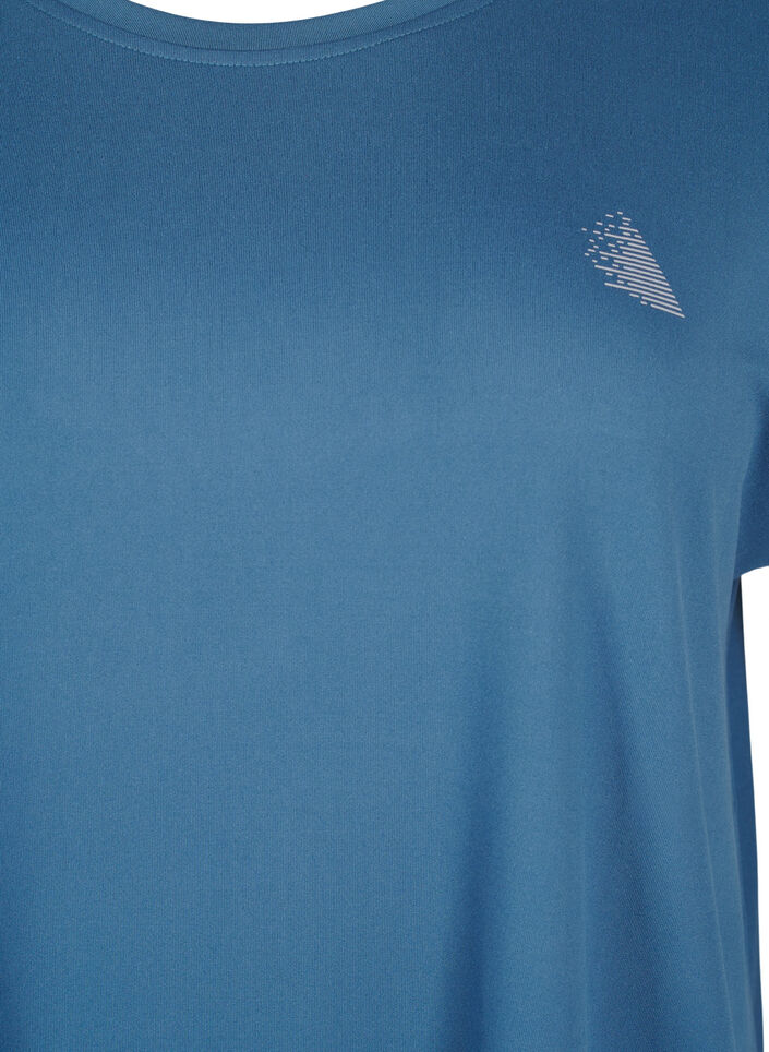 Effen gekleurd T-shirt voor sporten, Blauw, Packshot image number 2