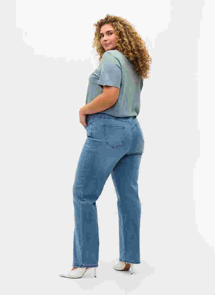 Jeans met extra hoge taille, Light blue, Model image number 1