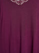 Nachtjapon van viscose met kanten randje, Donker Bordeaux, Packshot image number 2