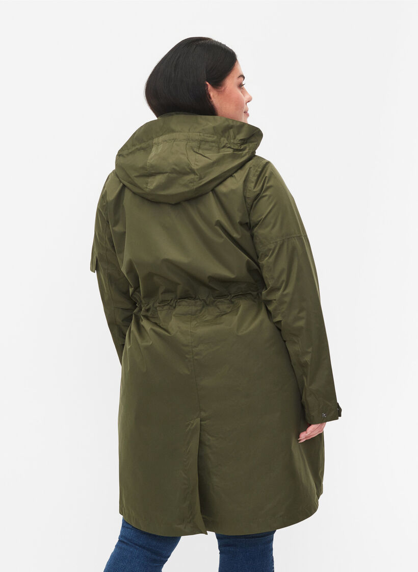 Waterdichte parka met afneembare capuchon, Forest Night, Model image number 1