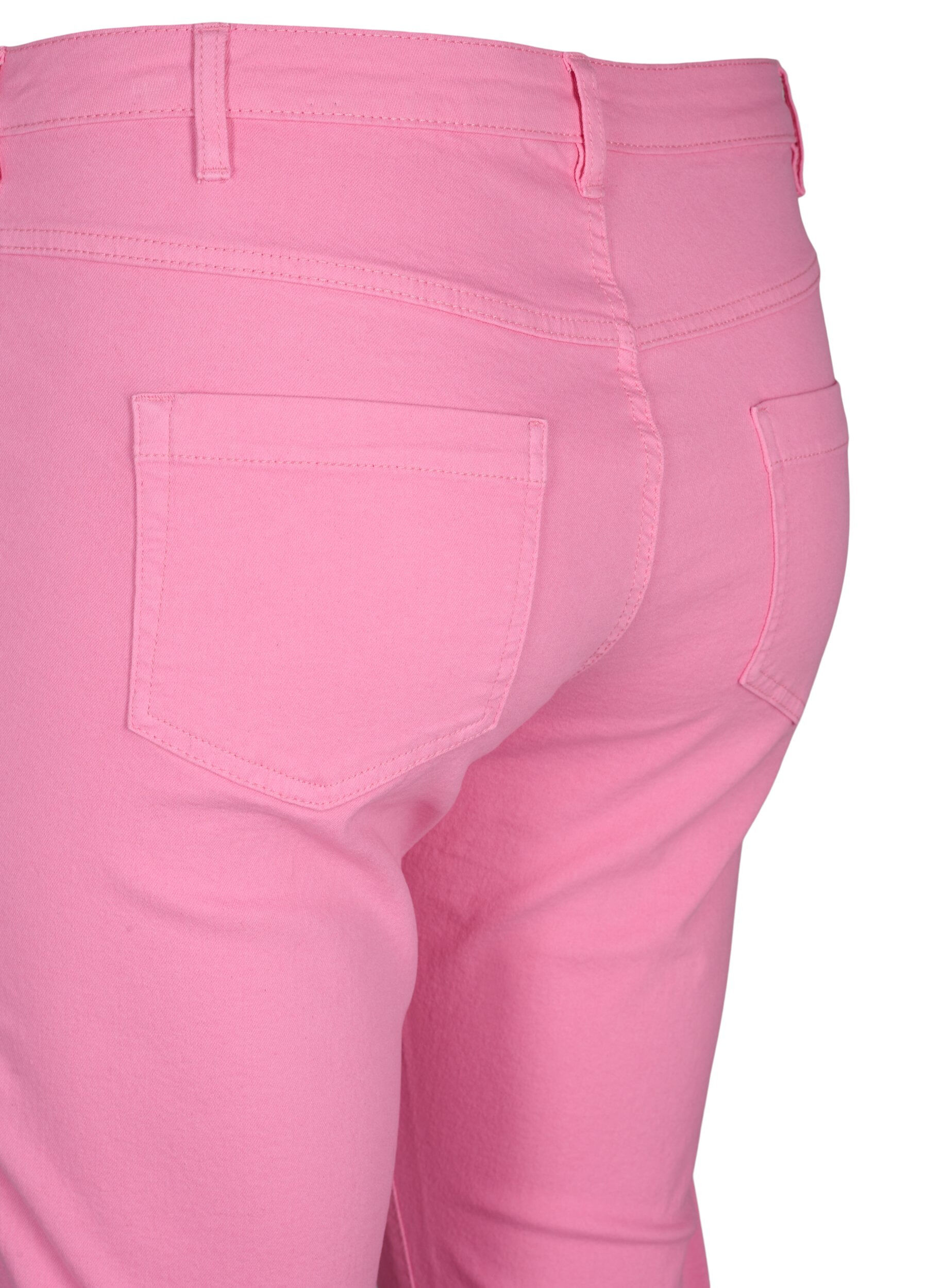Zizzi Strakke Emily capri broek, Rosebloom, Packshot image number 3