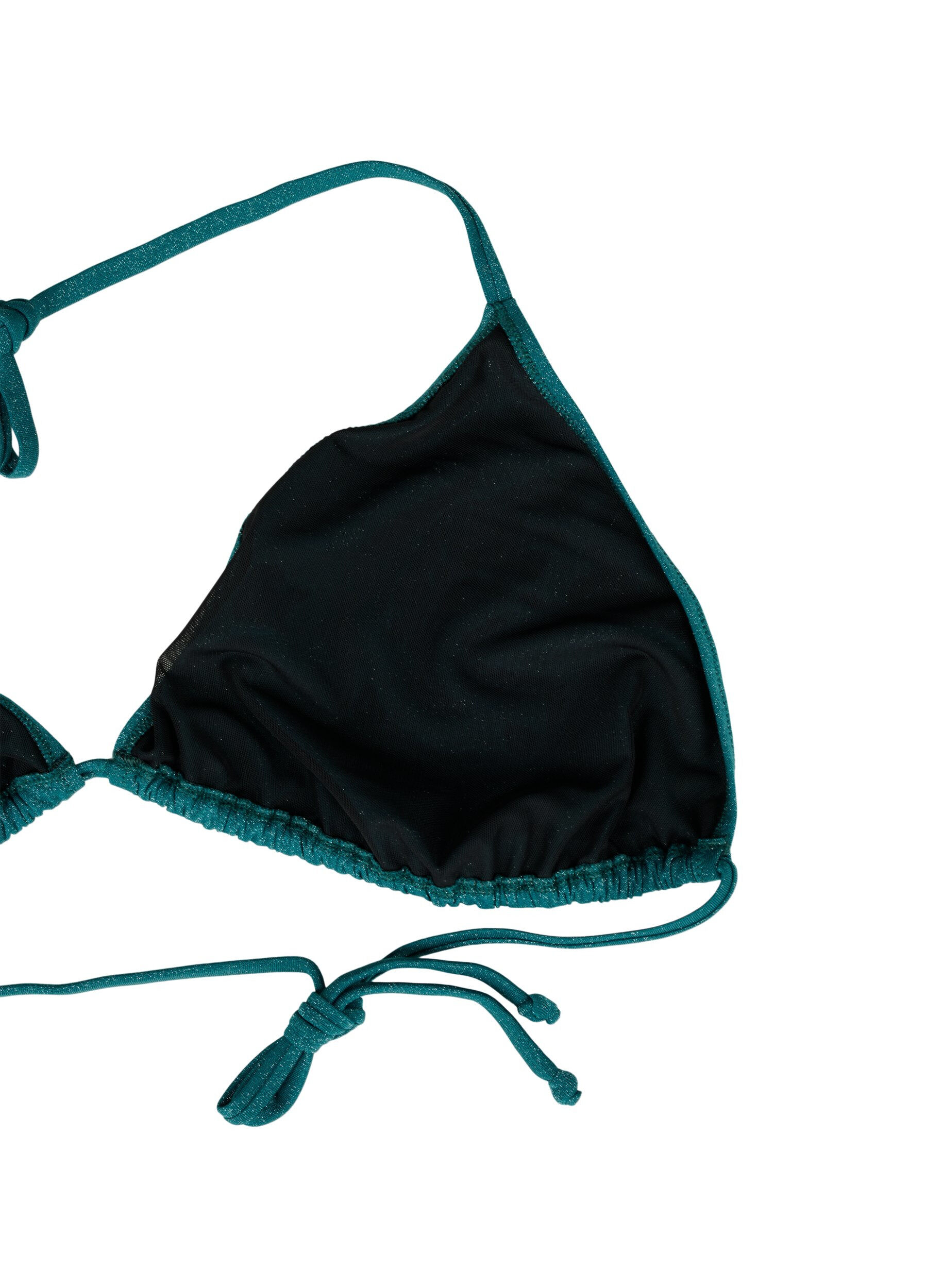 Zizzi Driehoekig bikinitopje met glitter, Groen, Packshot image number 3