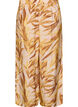 Wijde broek met bladprint en hoge elastische taille, Geel, Packshot image number 1