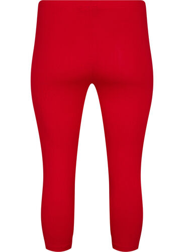 Basic 3/4 legging in viscose, Tango Red, Packshot image number 1