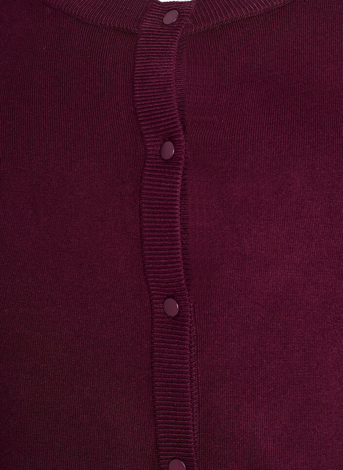 Gebreid vest met ronde hals en knopen, Rood, Packshot image number 2