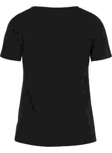 Basic t-shirt in effen kleur met katoen, Black, Packshot image number 1