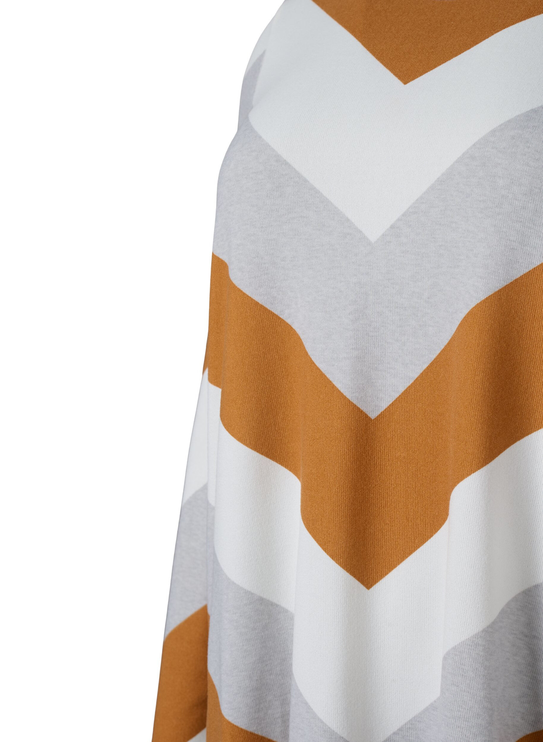 Zizzi Gedessineerde blouse met lange mouwen, Beige Zig Zag, Packshot image number 2
