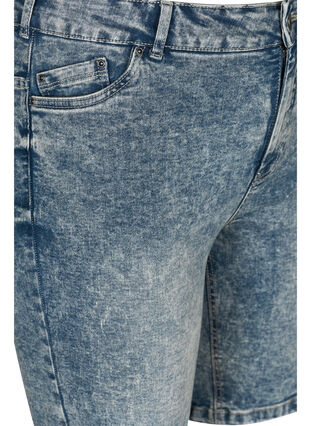 Denim shorts met hoge taille, Light blue denim, Packshot image number 2