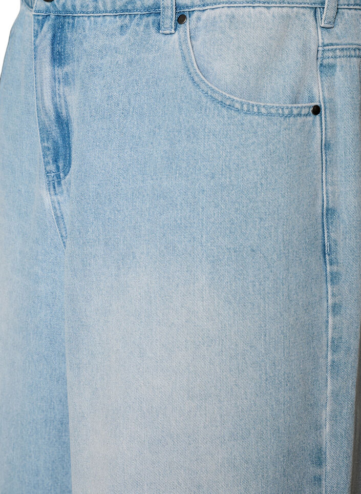 High-waisted denim shorts, Blauw, Packshot image number 2