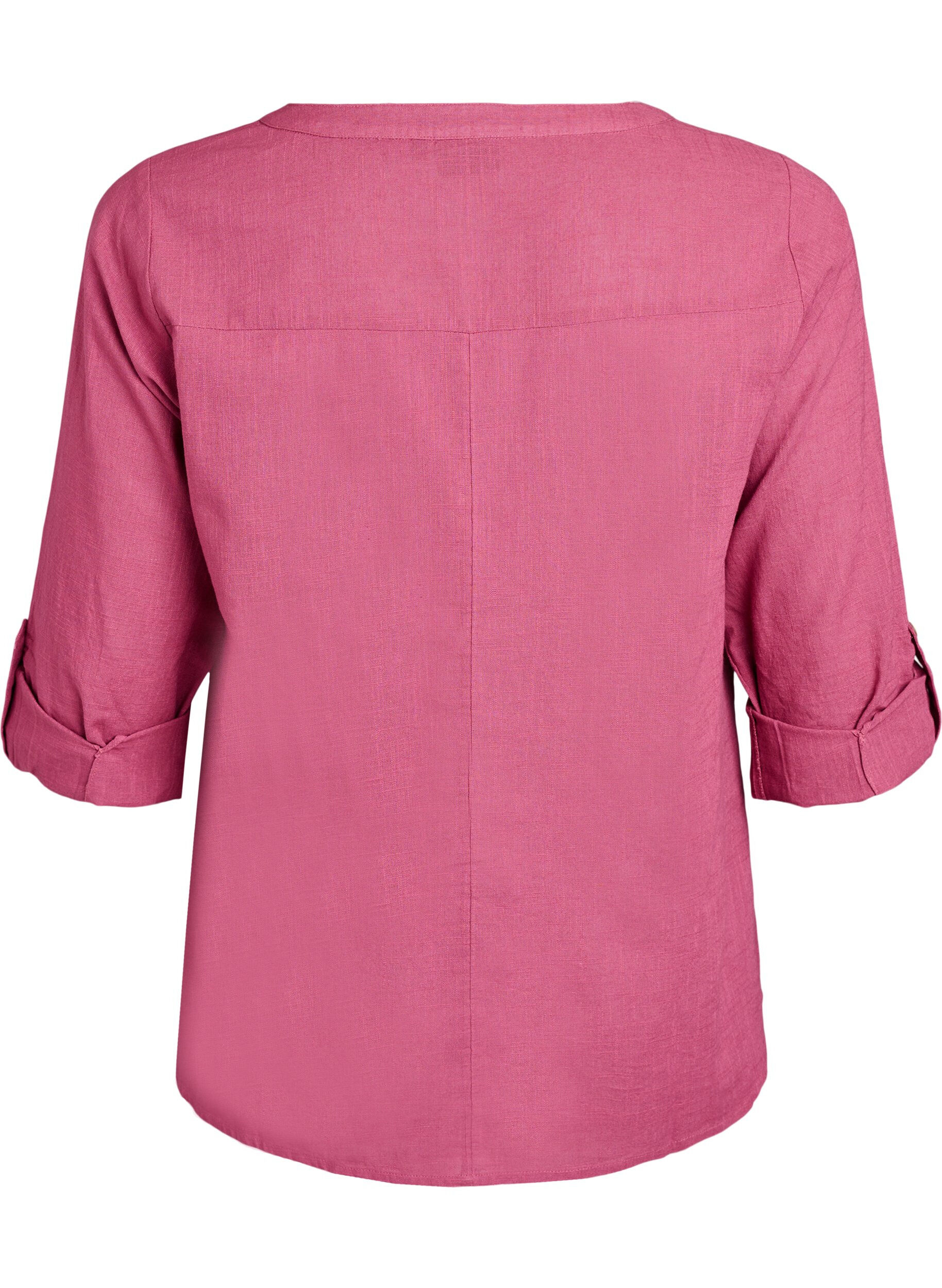 Zizzi Katoenen blouse met een V-hals, Rood, Packshot image number 1