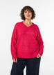 Jumper met V-hals, Roze, Model image number 0