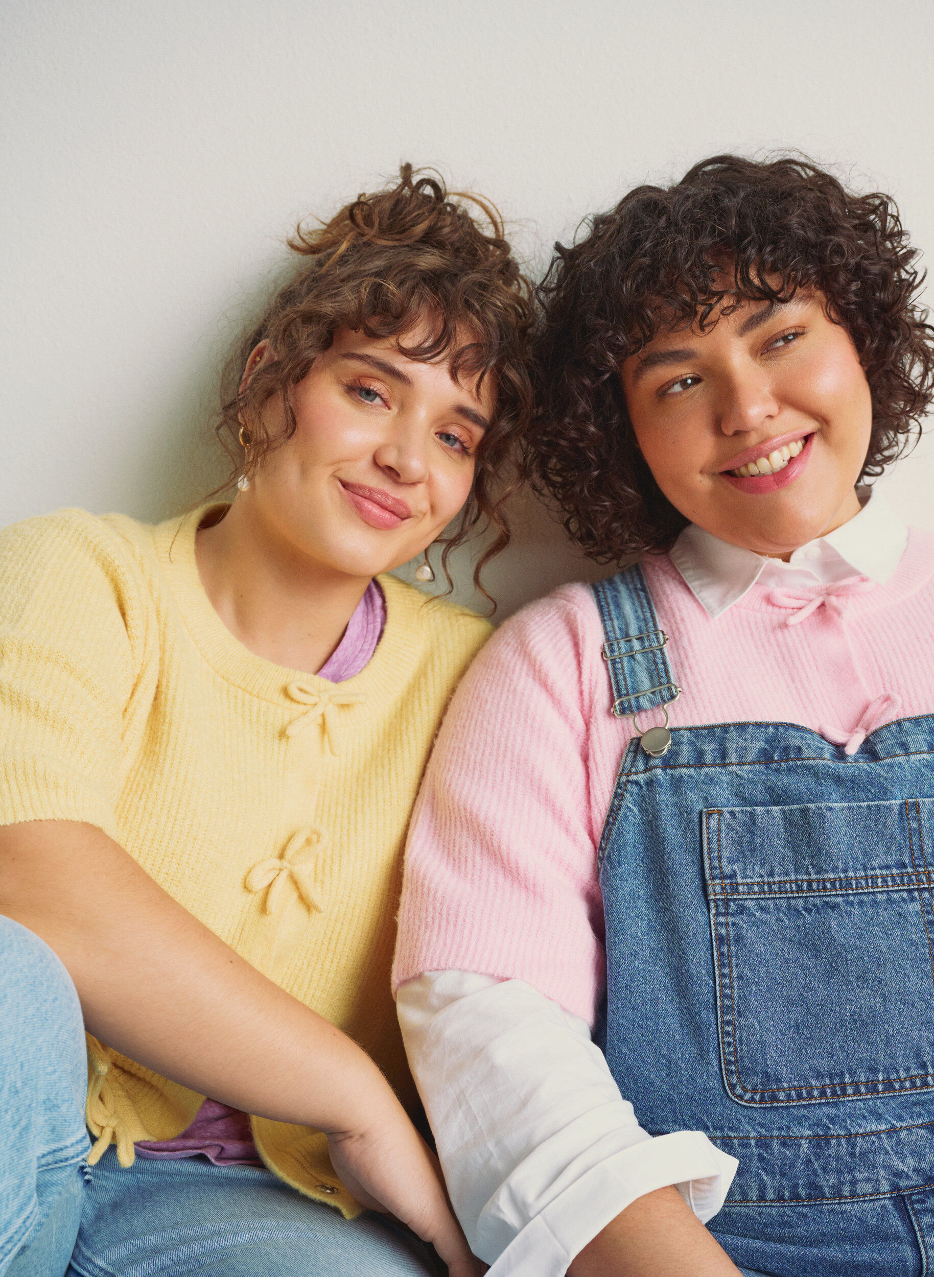 Zizzi Gebreid vest met korte mouwen en strikjes, Geel, Image image number 0