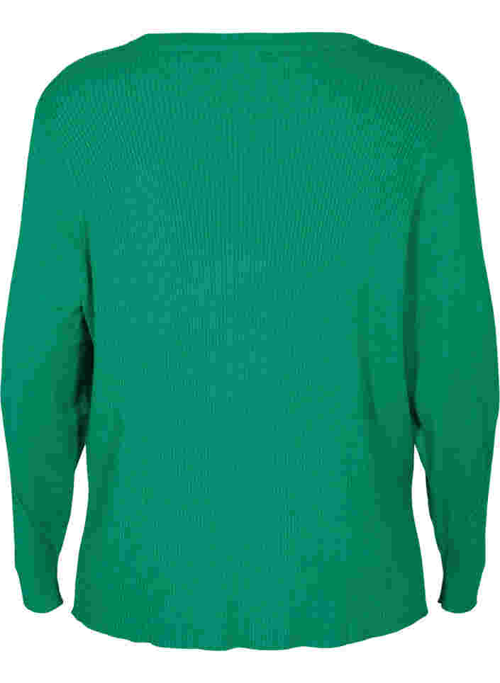 Gebreide top in rib, Jolly Green Mel., Packshot image number 1