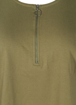 Katoenen top met rits detail, Ivy Green, Packshot image number 2