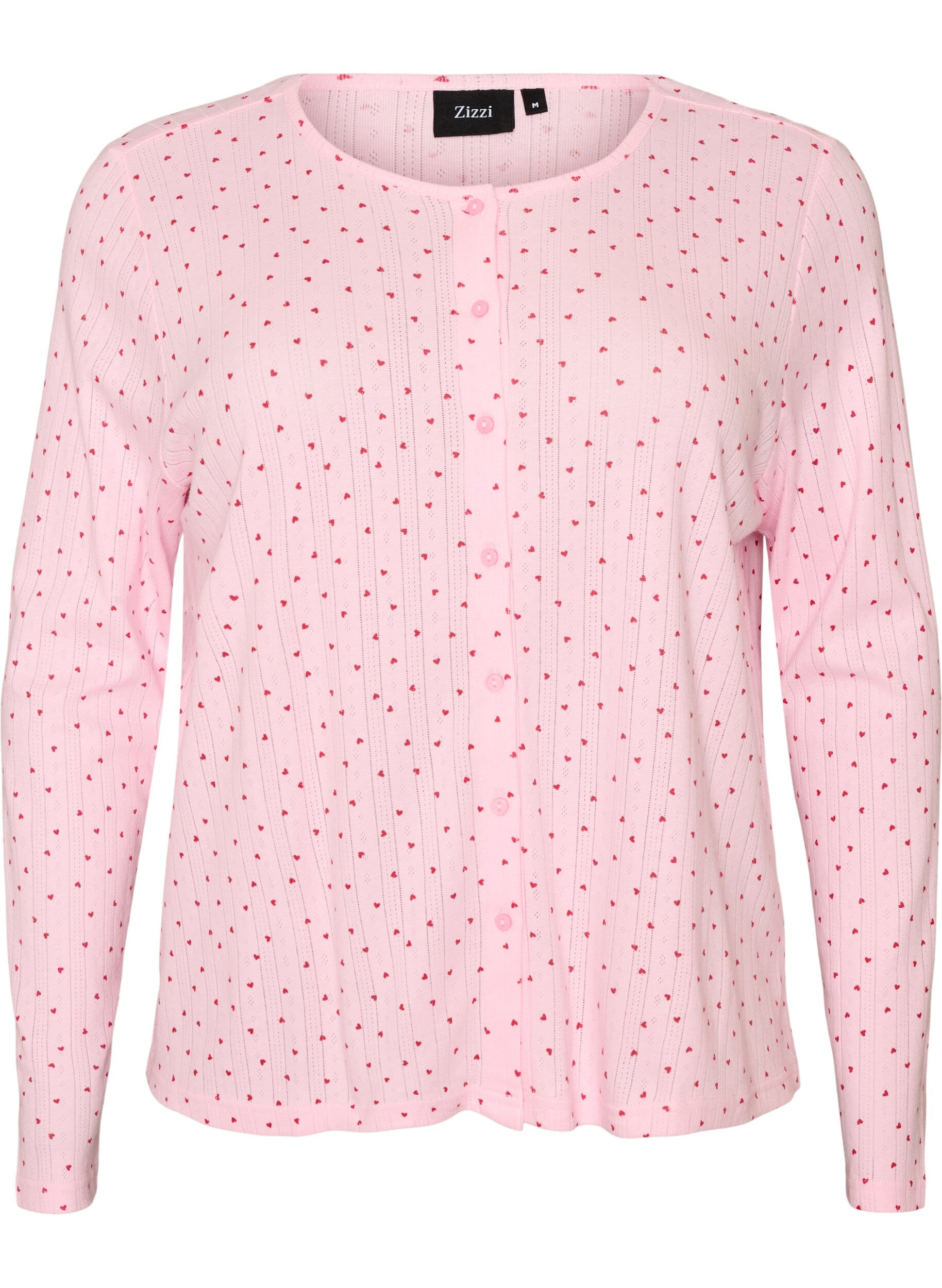 ZizziVest van biologisch katoen met gaatjesborduursel, Roze, Packshot image number 0