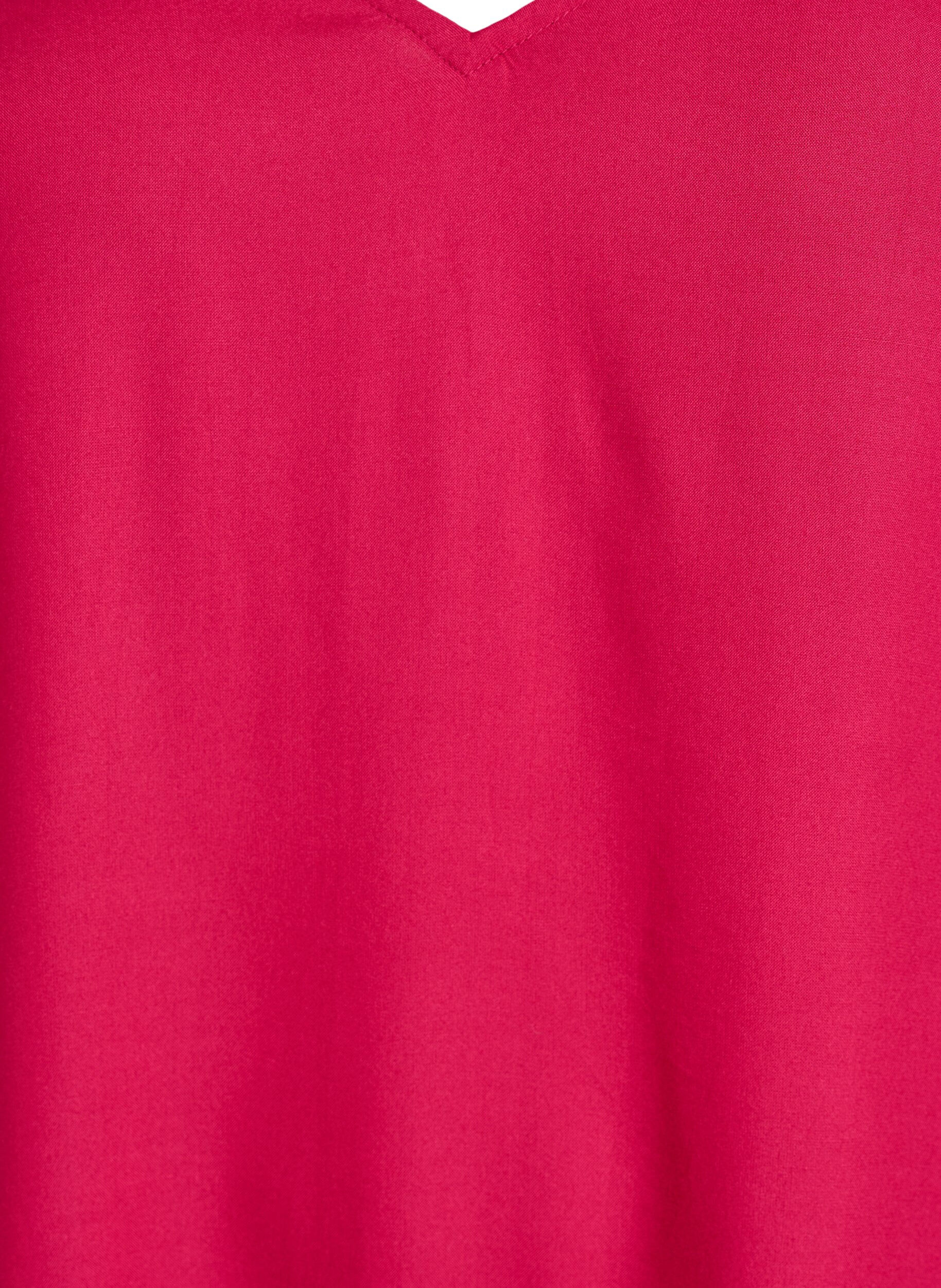 Zizzi Strandjurk in viscose met schouderdetail, Roze, Packshot image number 2