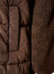 Halflange pufferjas met teddystof, Bruin, Packshot image number 3