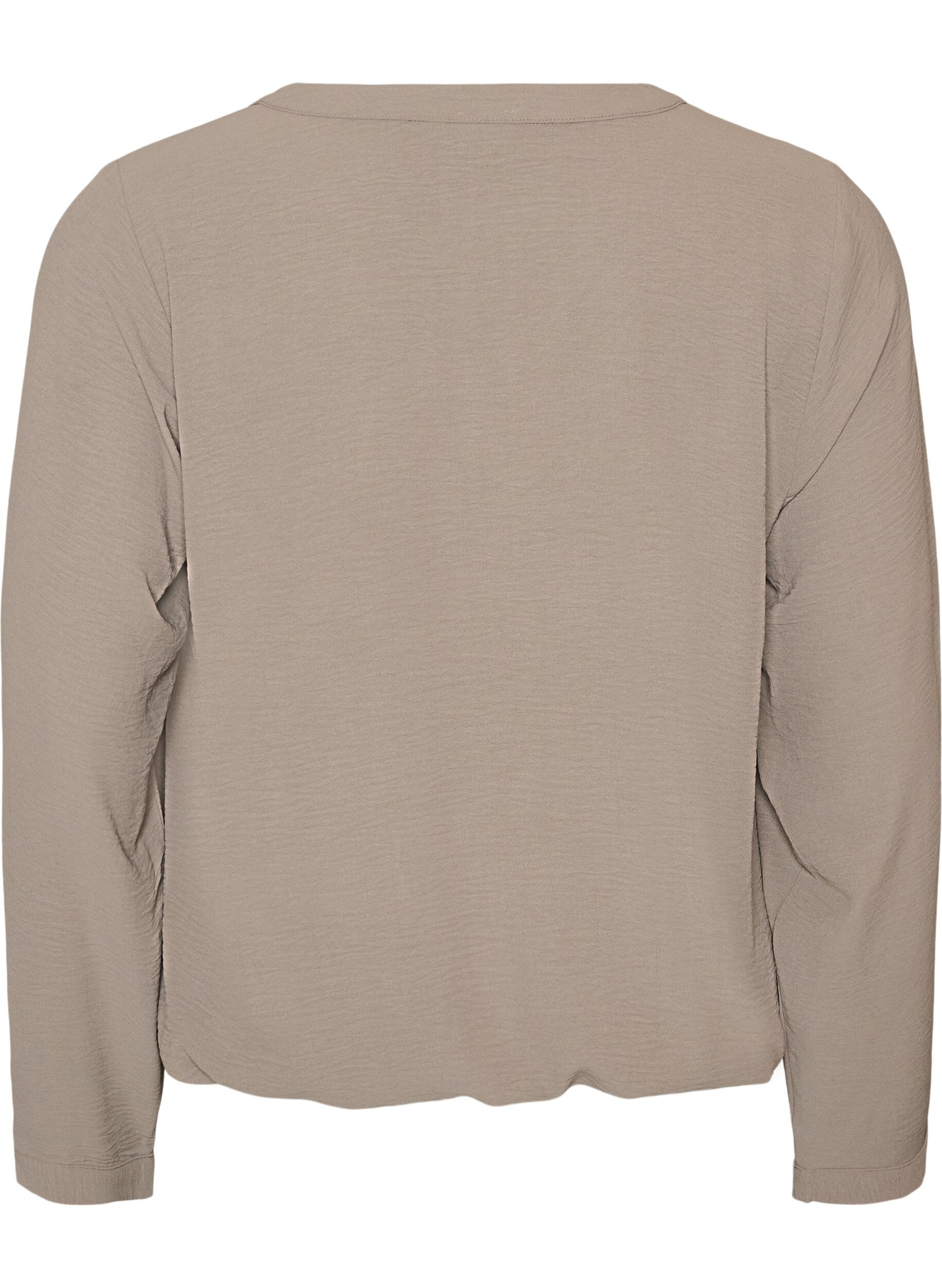 ZizziBlouse met ballonsilhouet en V-hals, Beige, Packshot image number 1