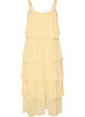 Maxi jurk met ruches en afneembare cape, Geel, Packshot image number 3