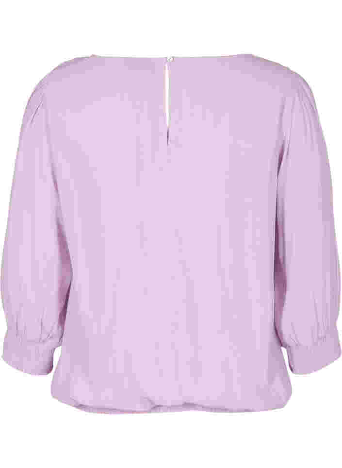 Effen viscose blouse met balloneffect, Orchid Bloom, Packshot image number 1