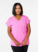 Losvallend sport T-shirt met V-hals, Roze, Model image number 0
