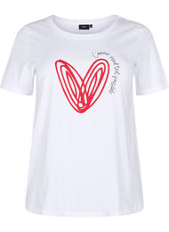 Katoenen T-shirt met motief, Bright W. w. Heart
