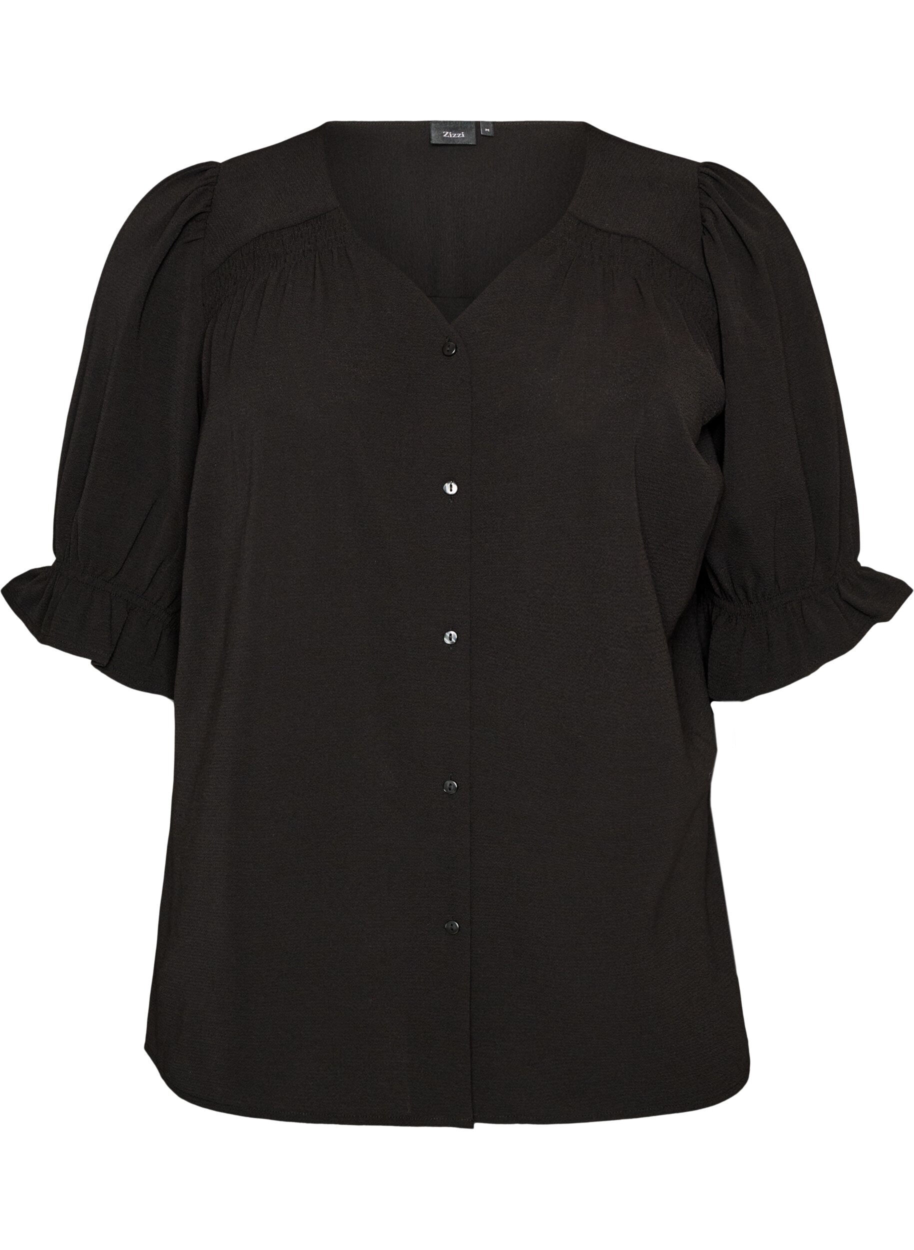 ZizziShirtblouse met 1/2 mouwen, Zwart, Packshot image number 0