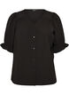 Shirtblouse met 1/2 mouwen, Zwart, Packshot image number 0