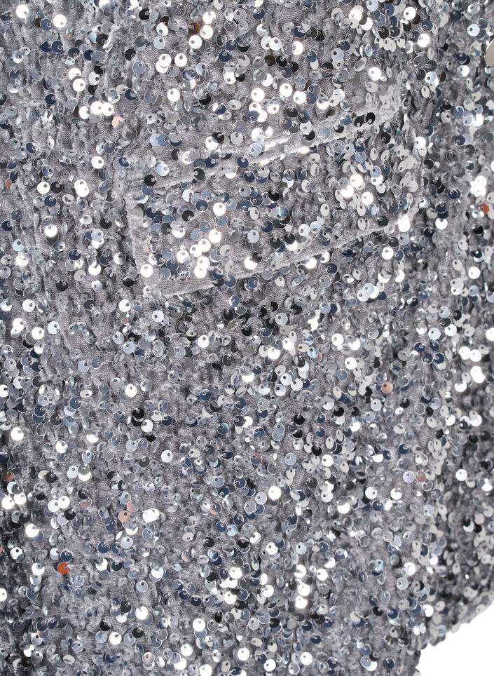 Pailletten blazer met zakken, Silver, Packshot image number 3